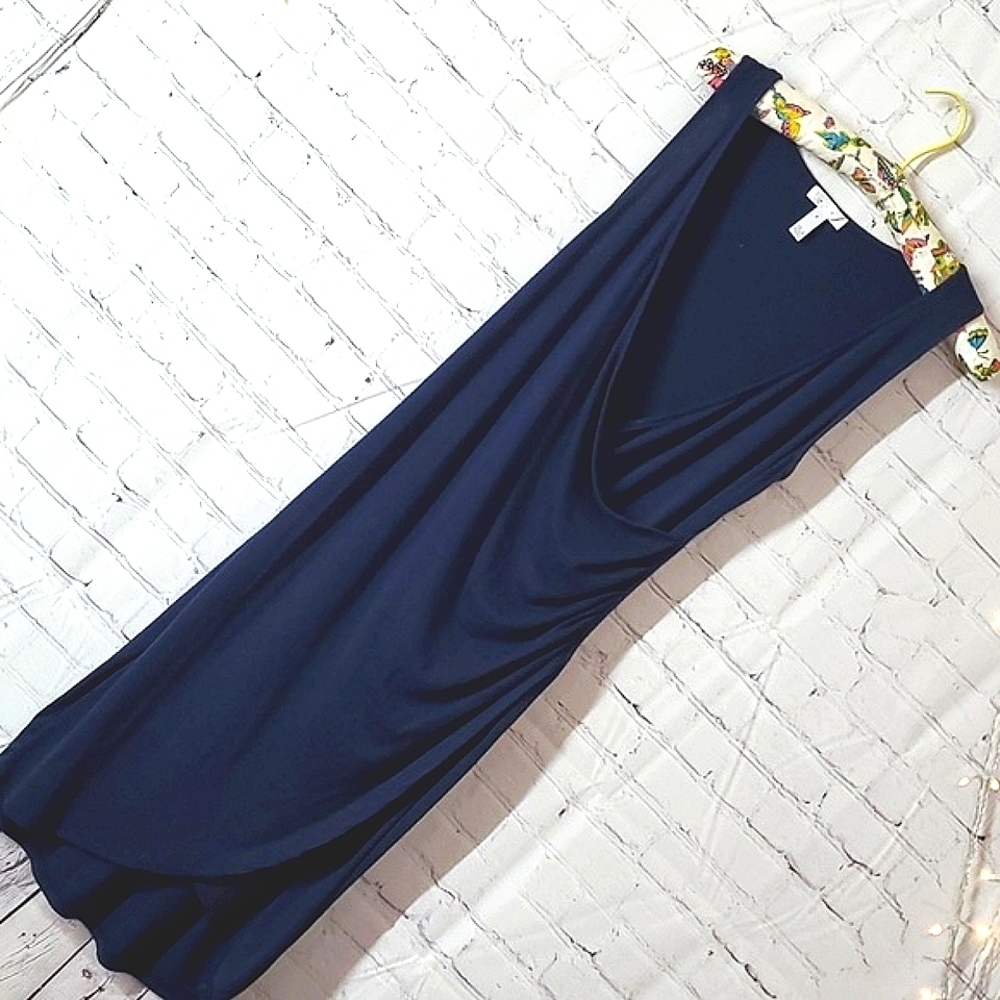 Leith Plunge V-neck Sleeveless Royal Blue Stretchy Bodycon Maxi Dress Size Med - Picture 6 of 16